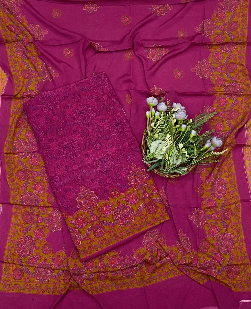 281D Crepe Dark Pink Suit Fabric / CKC Crepe Suits