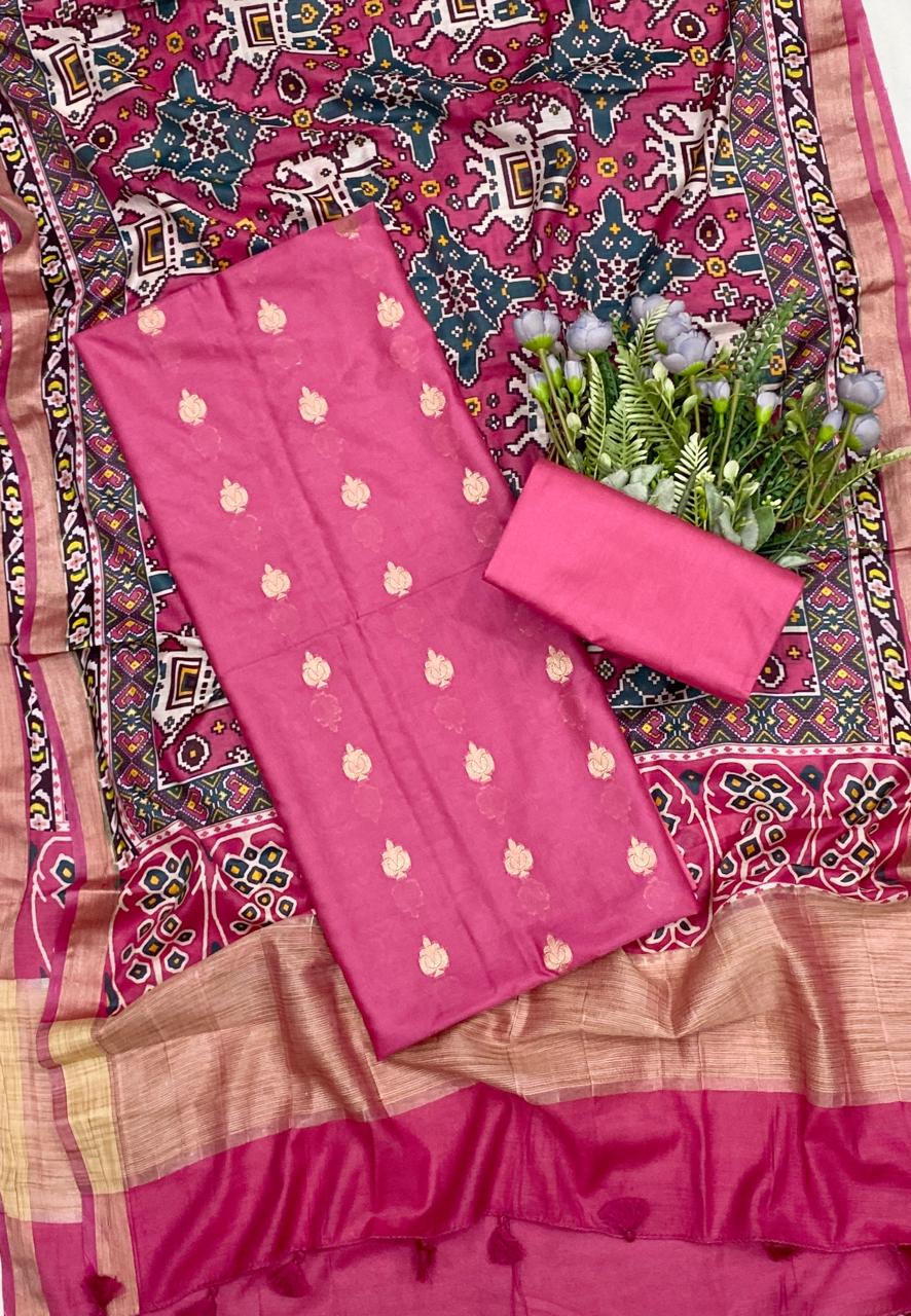 383D Banarasi Silk Pink Suit Fabric / CKC Banarasi Edit