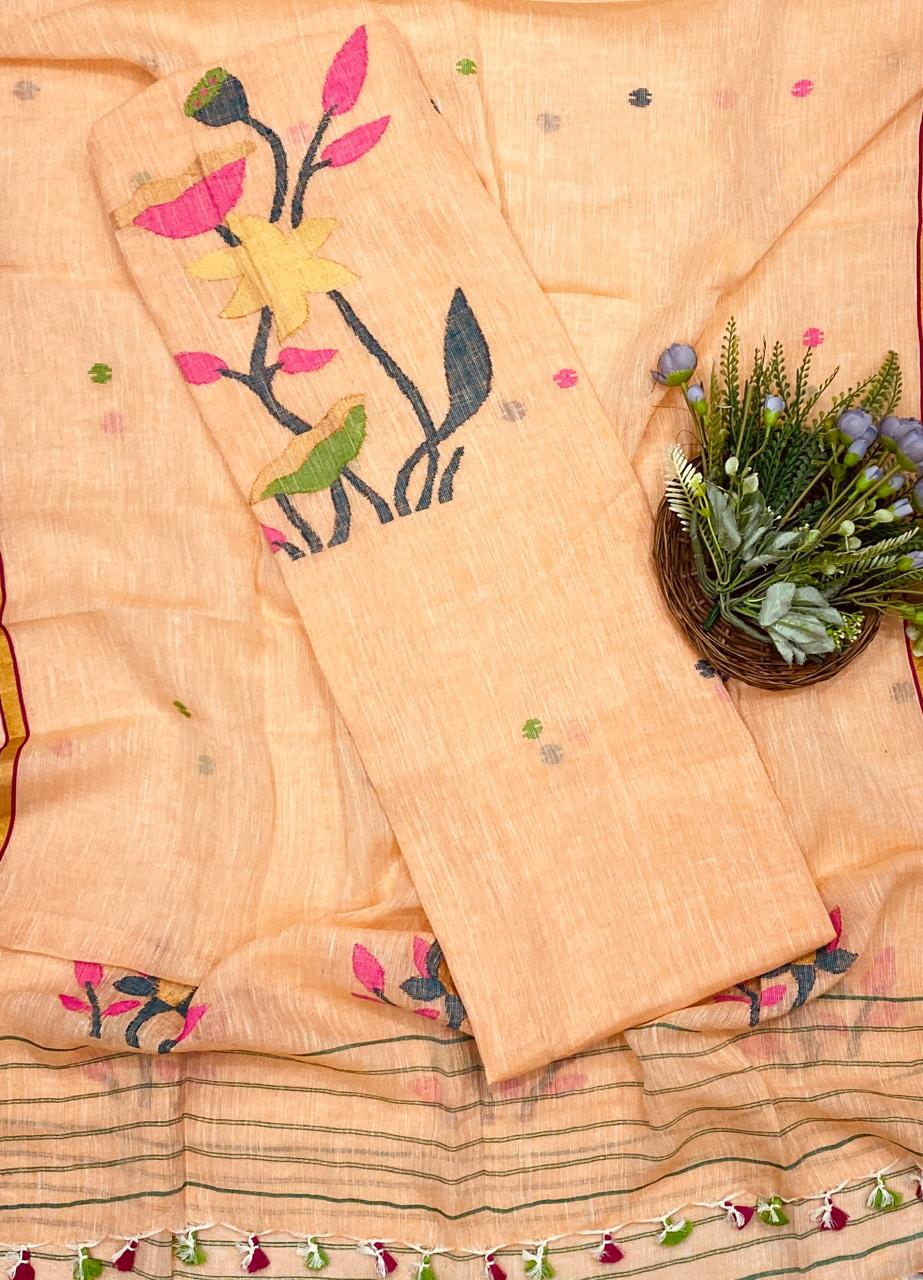 276D Linen Peach Suit Fabric/ CKC Linen Suits