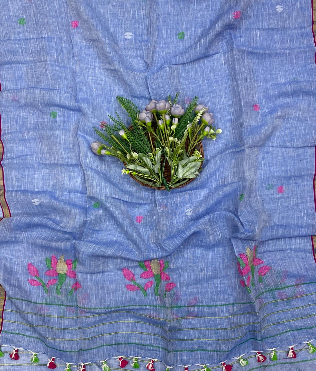 275D Linen Denim Blue Suit Fabric/ CKC Linen Suits