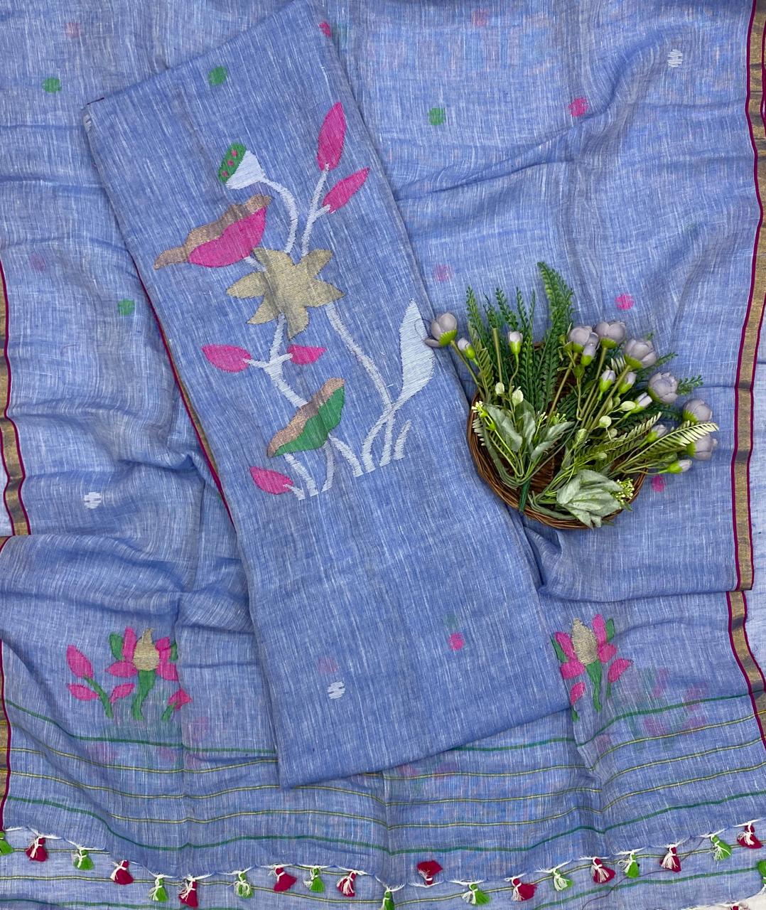 275D Linen Denim Blue Suit Fabric/ CKC Linen Suits