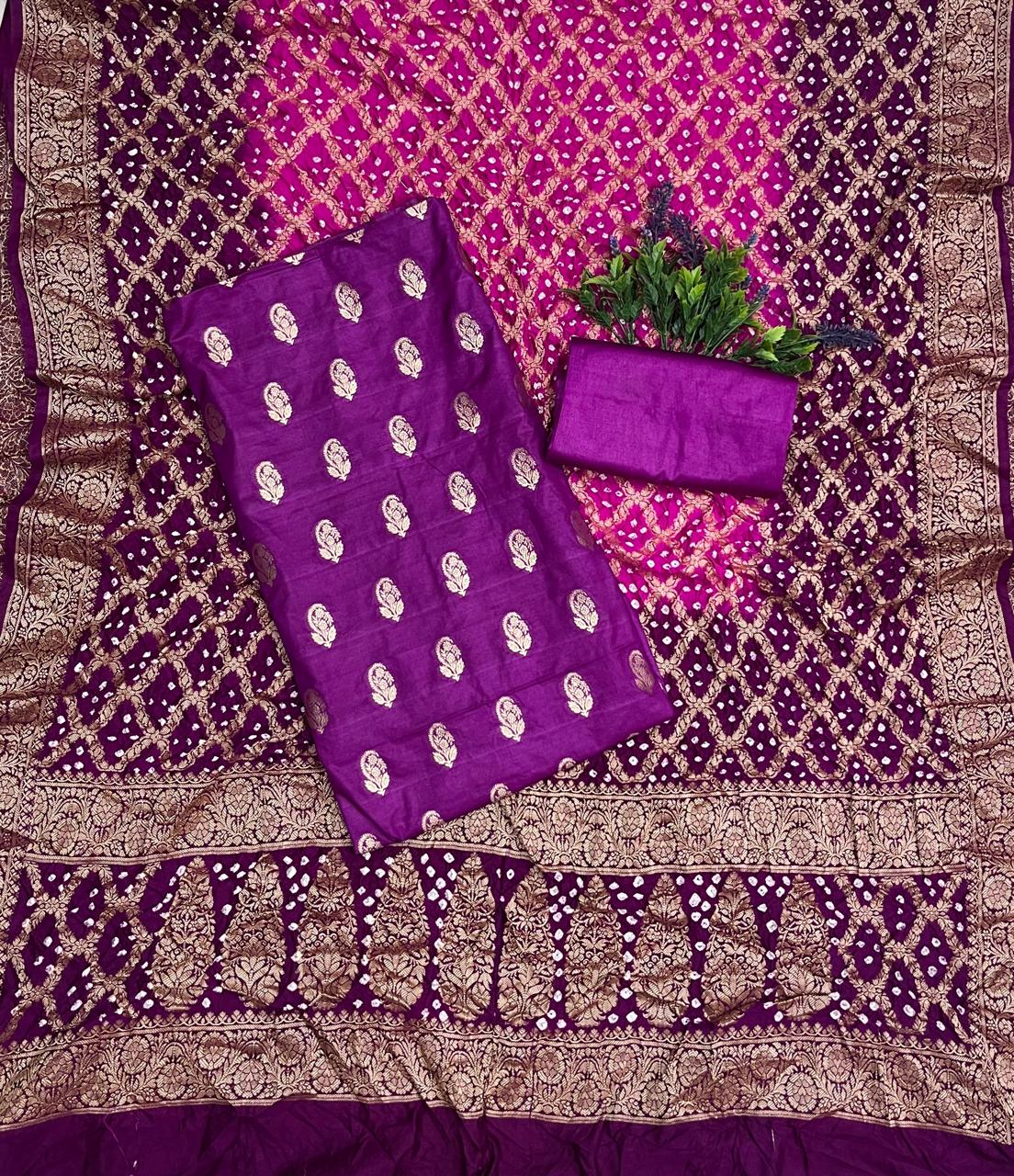 330D Banarasi Silk Purple Suit Fabric / CKC Banarasi Edit