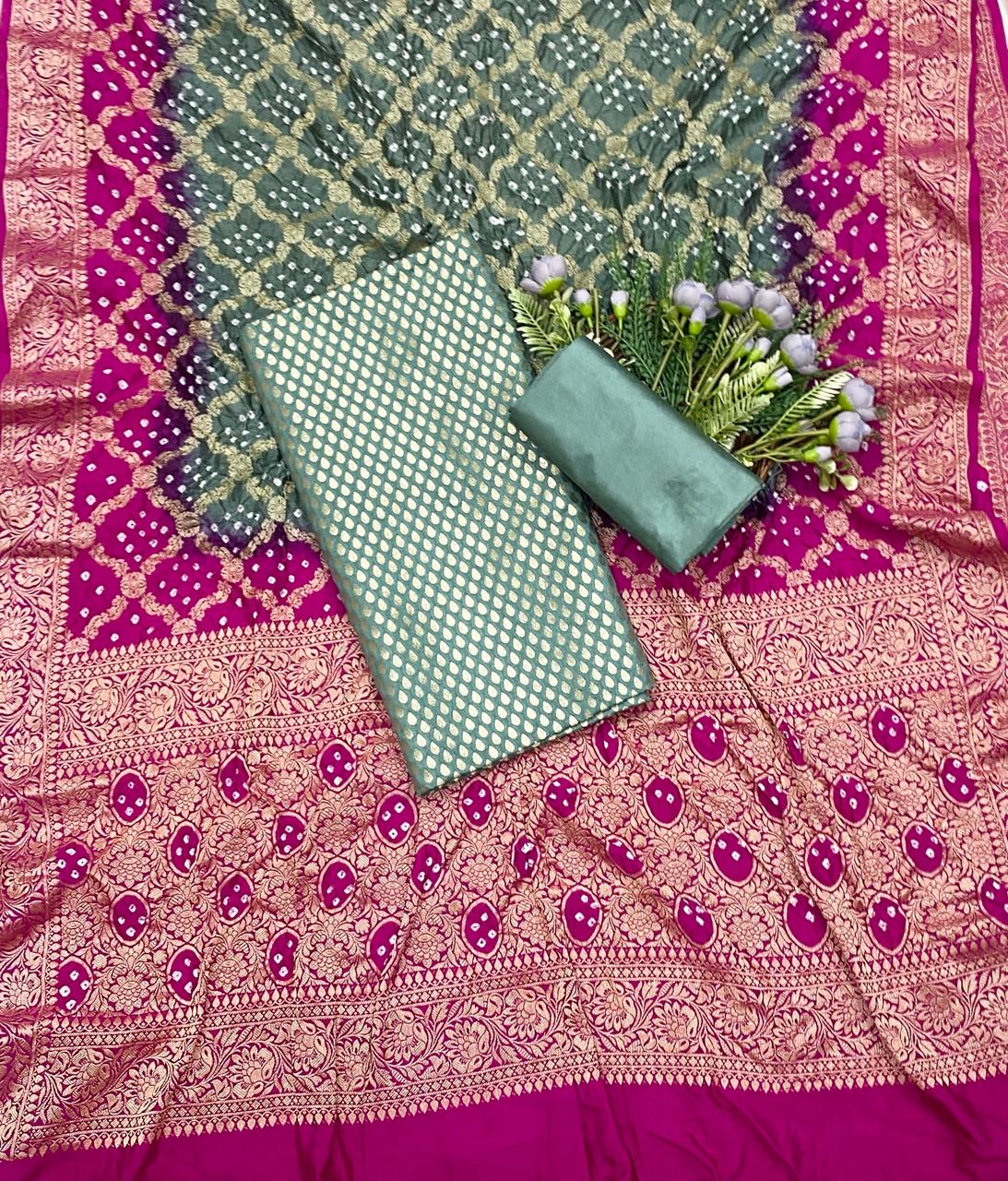 324D Banarasi Silk Sea Blue Suit Fabric / CKC Banarasi Edit