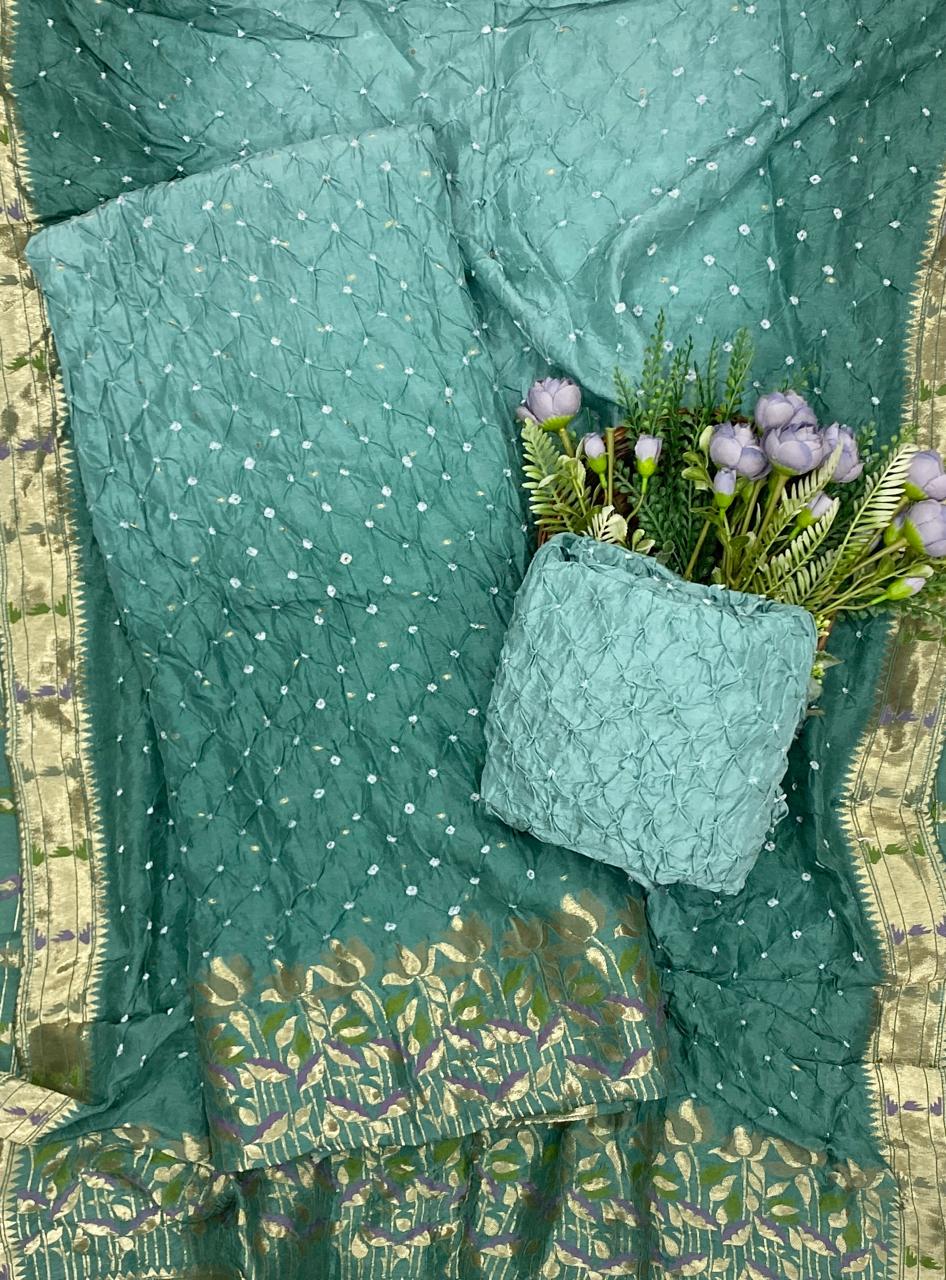 314D Dola Silk Sea Green Suit Fabric / CKC Jaipuri Suits