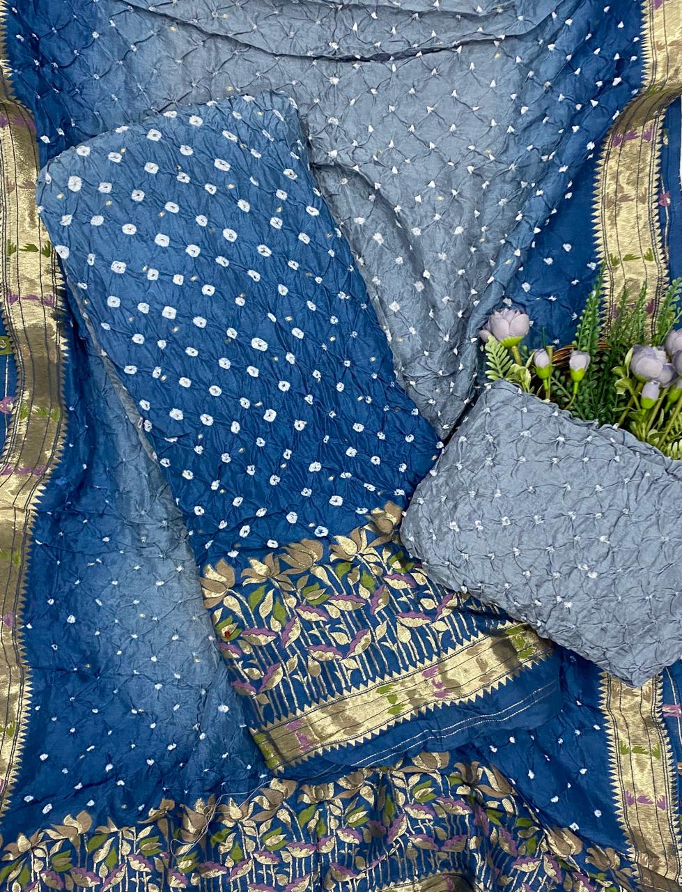 310D Dola Silk Dark Blue Suit Fabric / CKC Jaipuri Suits