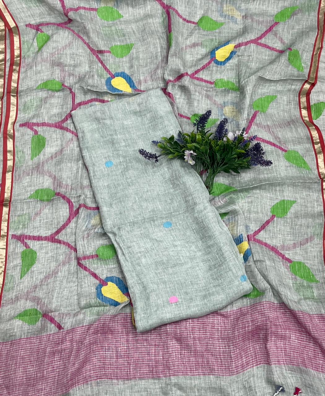 288D Linen Light Pista Green Suit Fabric/ CKC Linen Suits