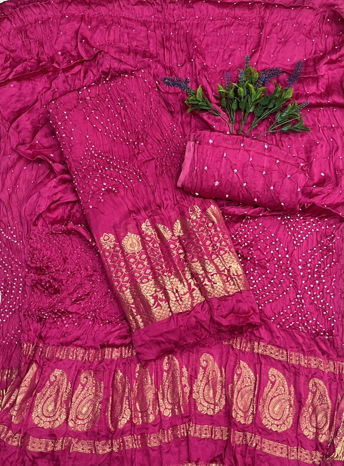 308D Pure Gajji Silk Dark Pink Suit Fabric / CKC Jaipuri Suits