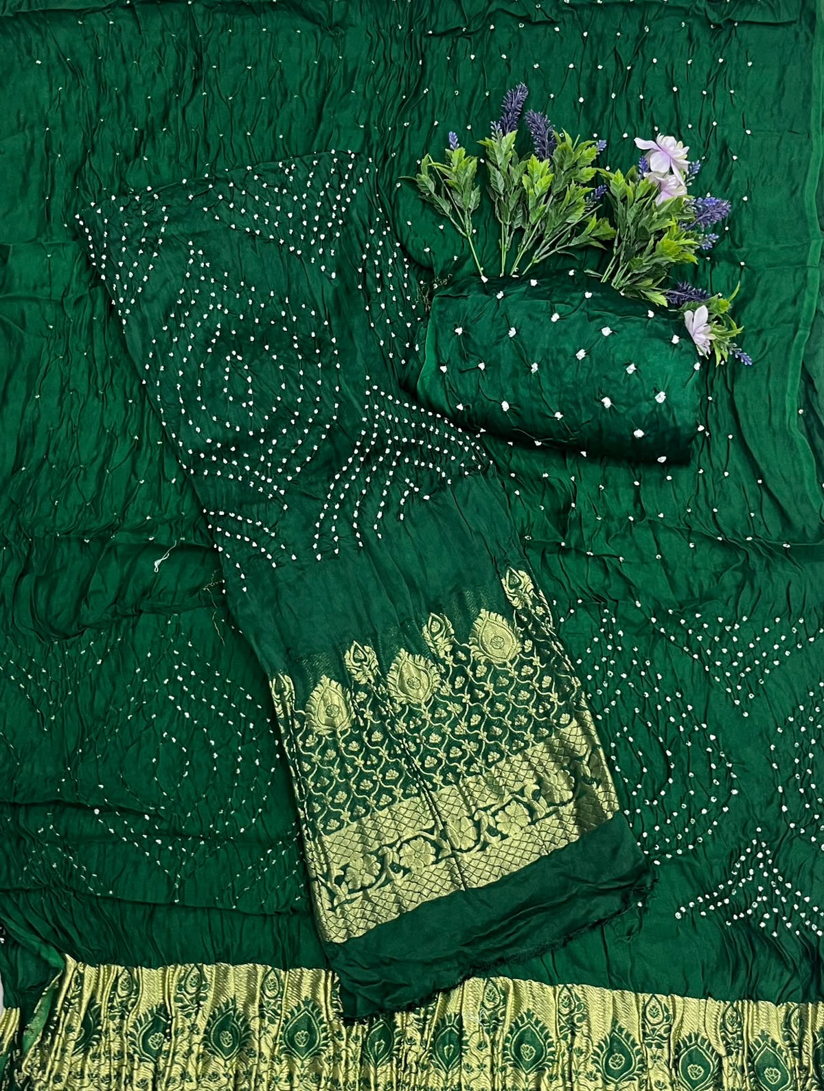 307D Pure Gajji Silk Dark Green Suit Fabric / CKC Jaipuri Suits