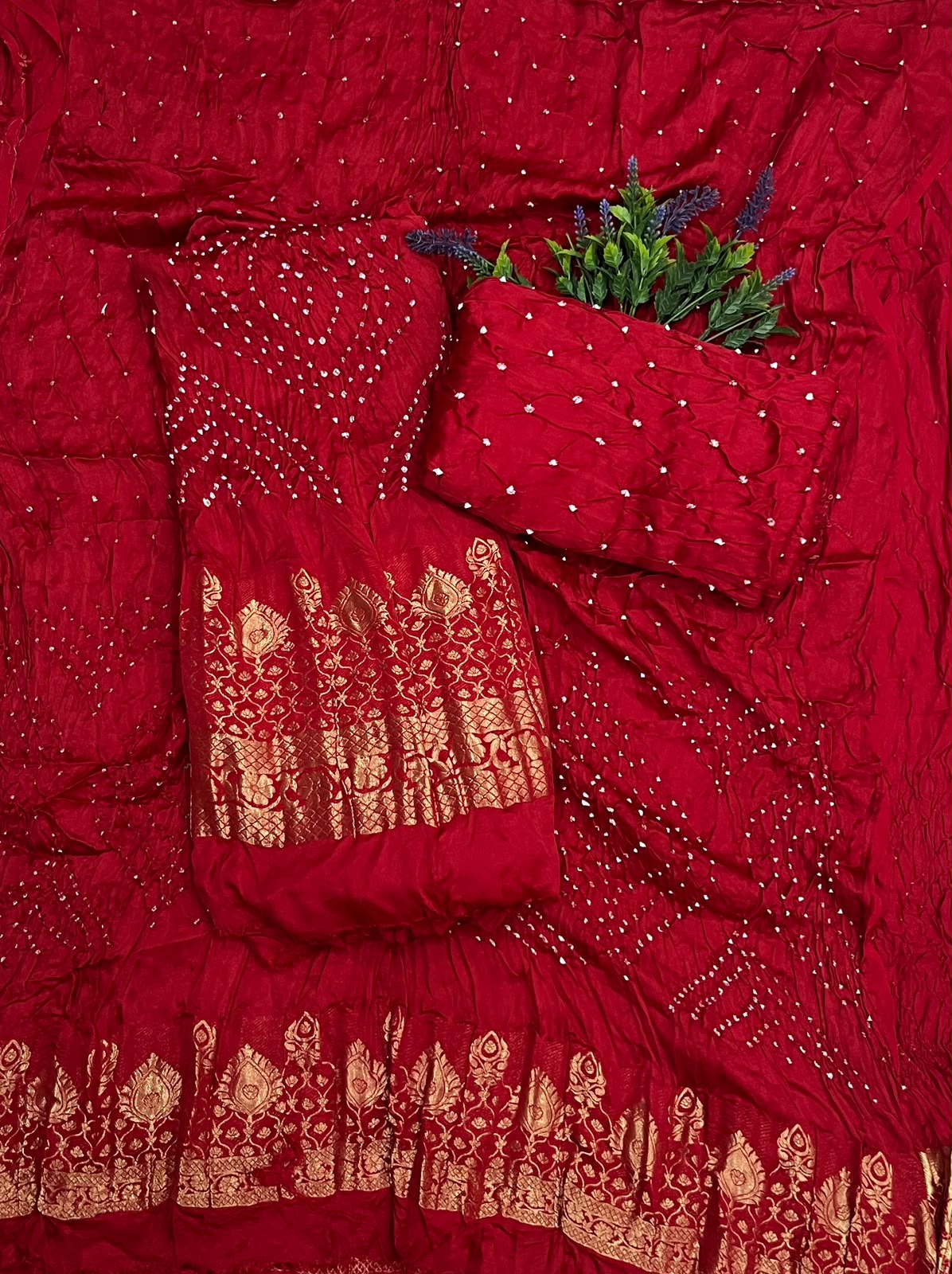 309D Pure Gajji Silk Dark Red Suit Fabric / CKC Jaipuri Suits