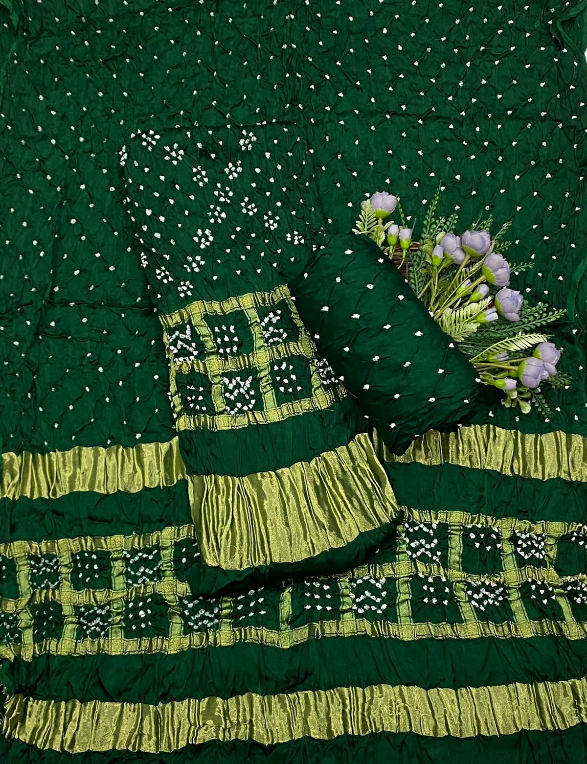 305D Pure Gajji Silk Dark Green Suit Fabric / CKC Jaipuri Suits