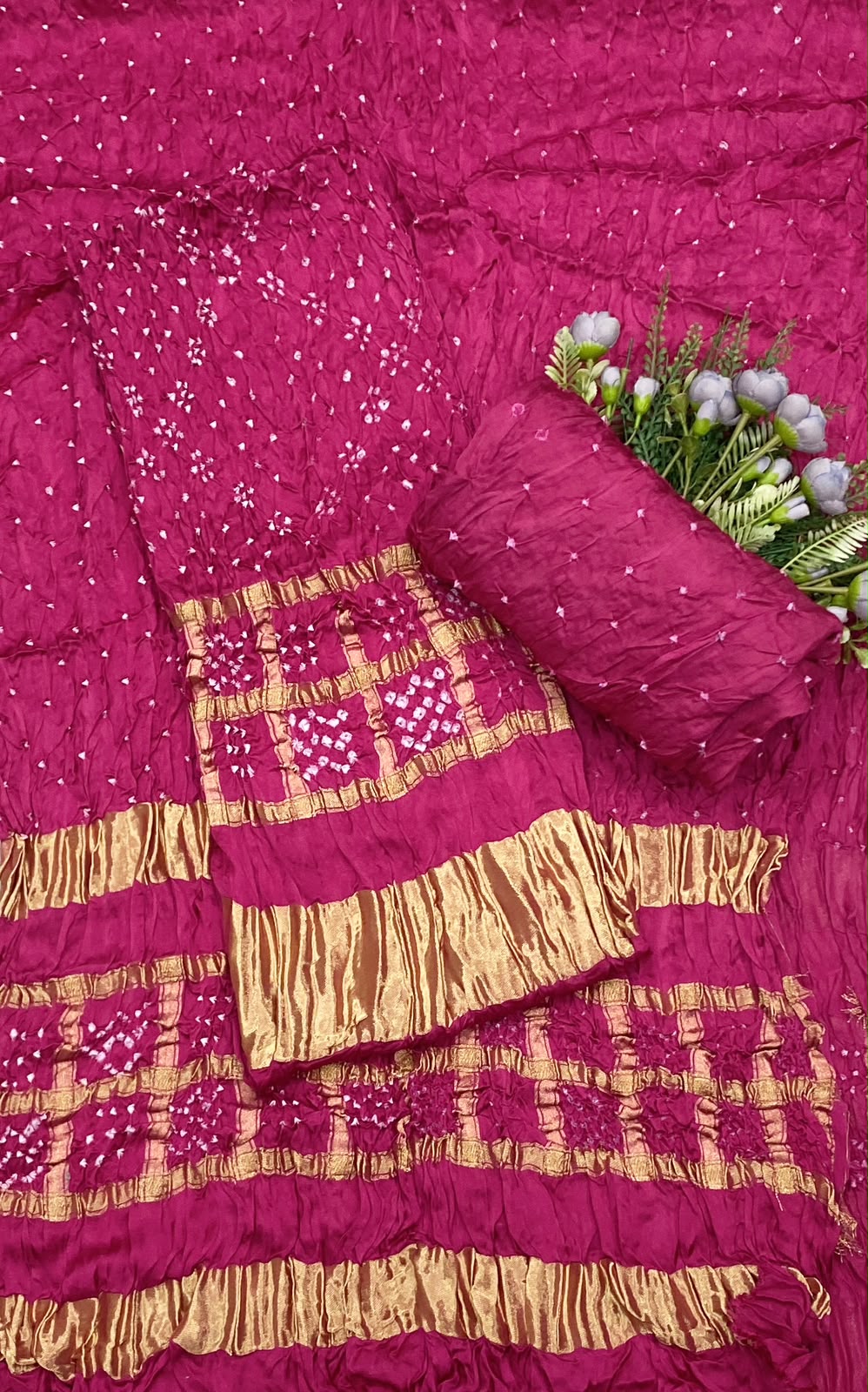 304D Pure Gajji Silk Dark Pink Suit Fabric / CKC Jaipuri Suits