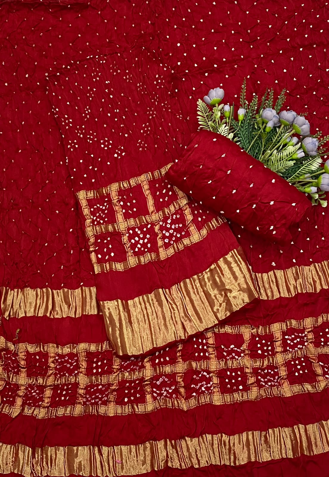 302D Pure Gajji Silk Red Suit Fabric / CKC Jaipuri Suits