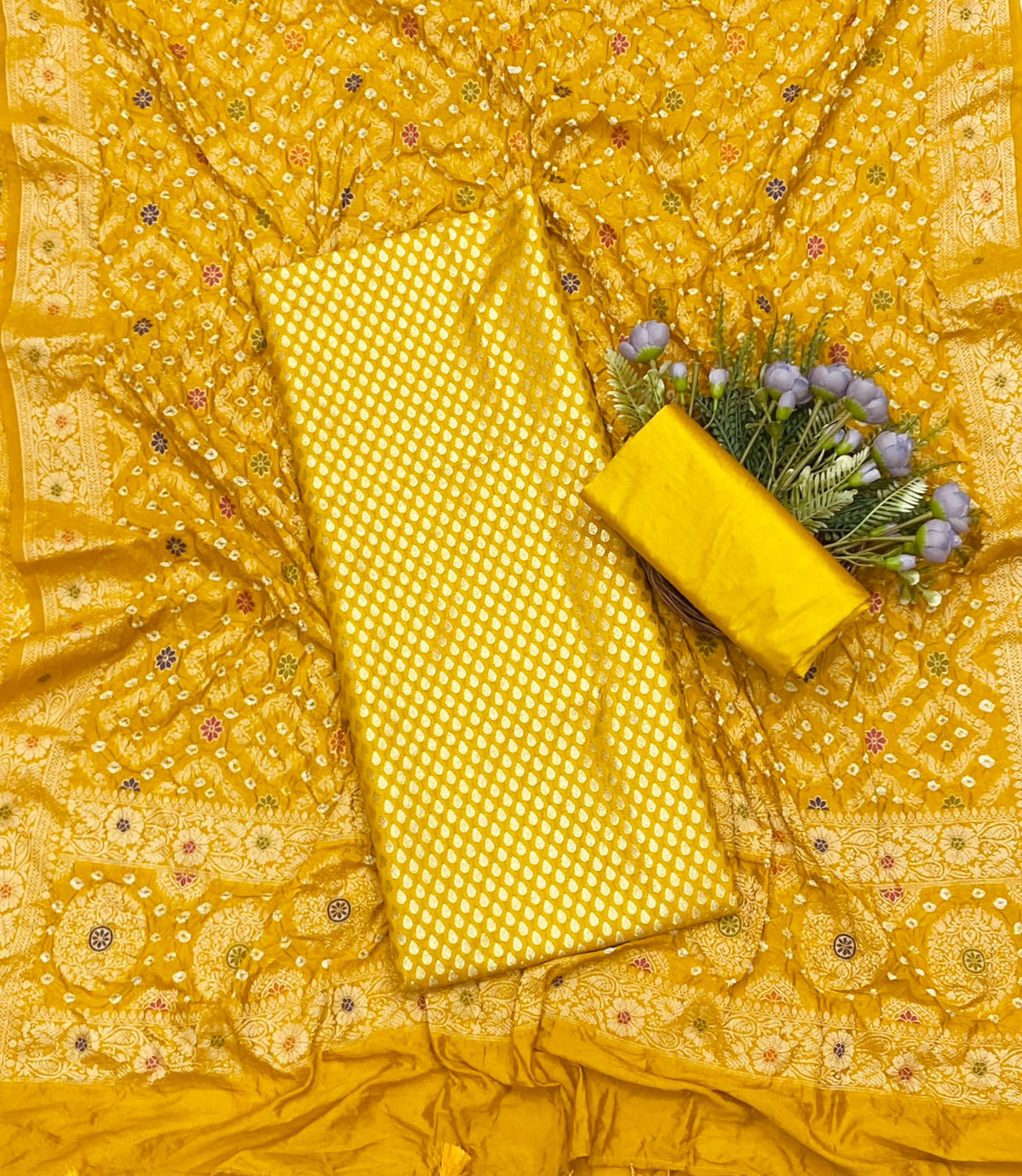325D Banarasi Silk Yellow Suit Fabric / CKC Banarasi Edit