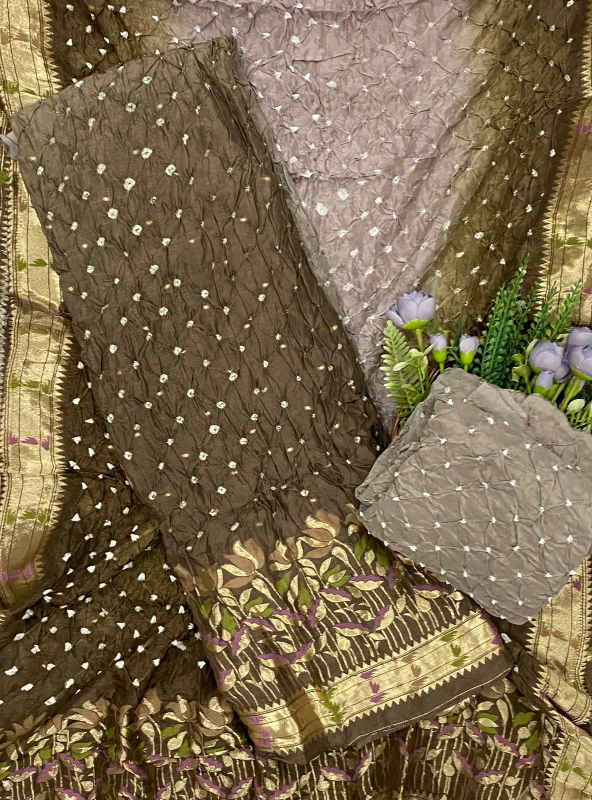 312D Dola Silk Brown Suit Fabric / CKC Jaipuri Suits
