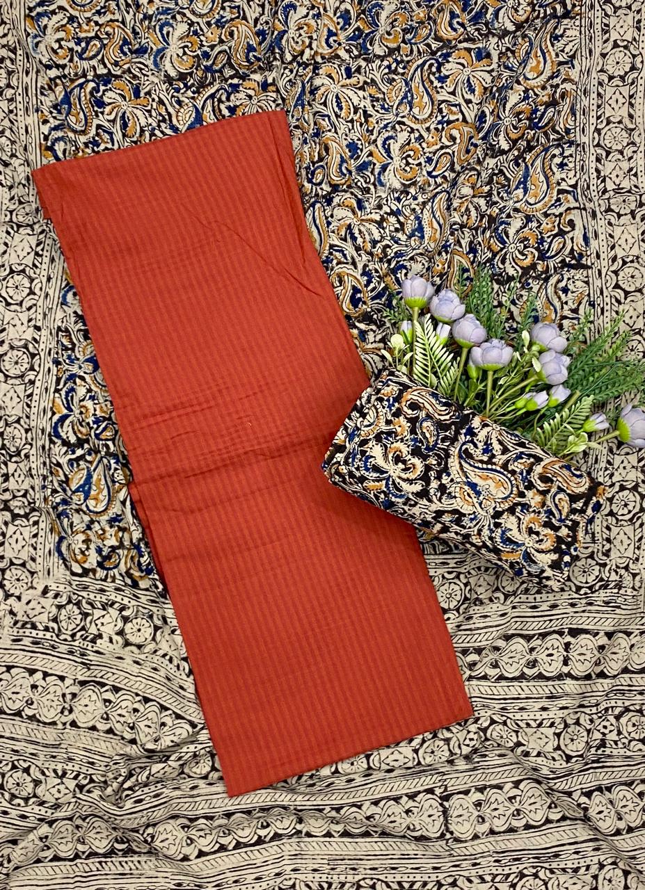 346D Cotton Rust Red suit Fabric / CKC Cotton Bazaar