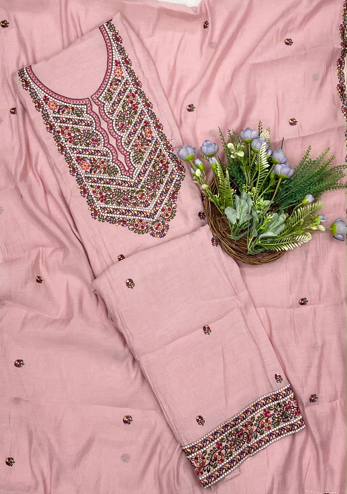426D Mul Cotton Light Pink Suit Fabric / CKC Mul Cotton
