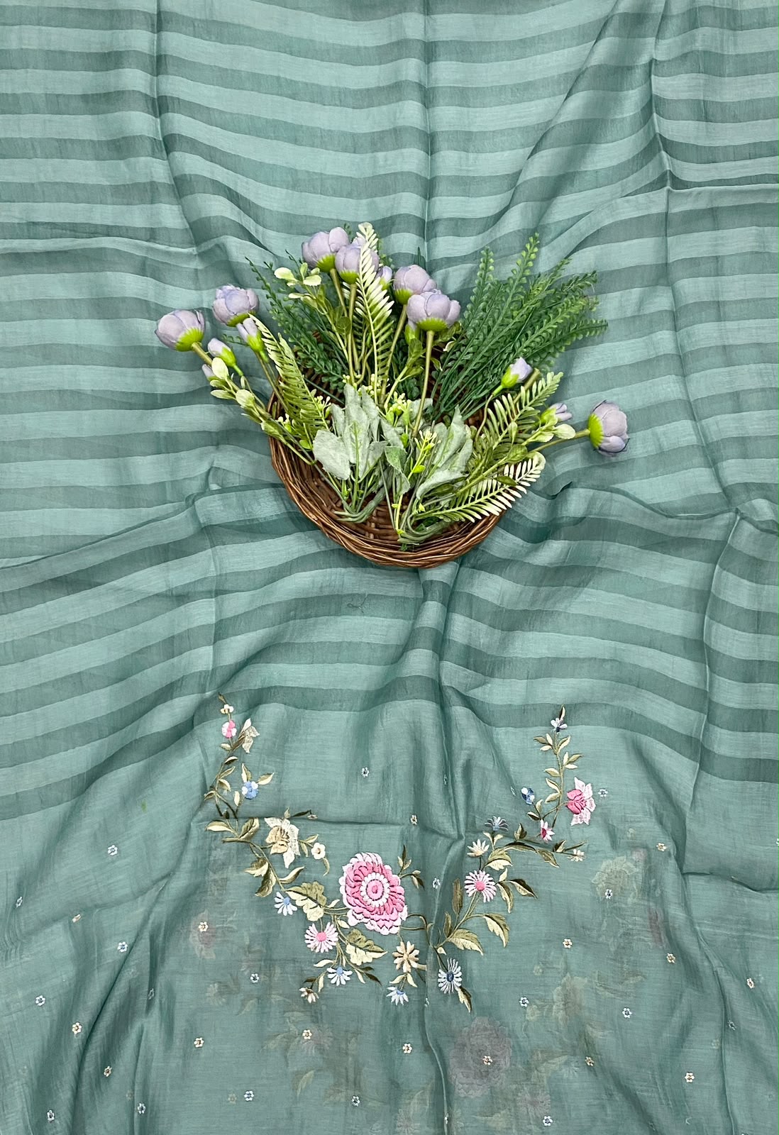 431D Pure Mul Cotton Dusty Sea Green Suit Fabric / CKC Mul Cotton