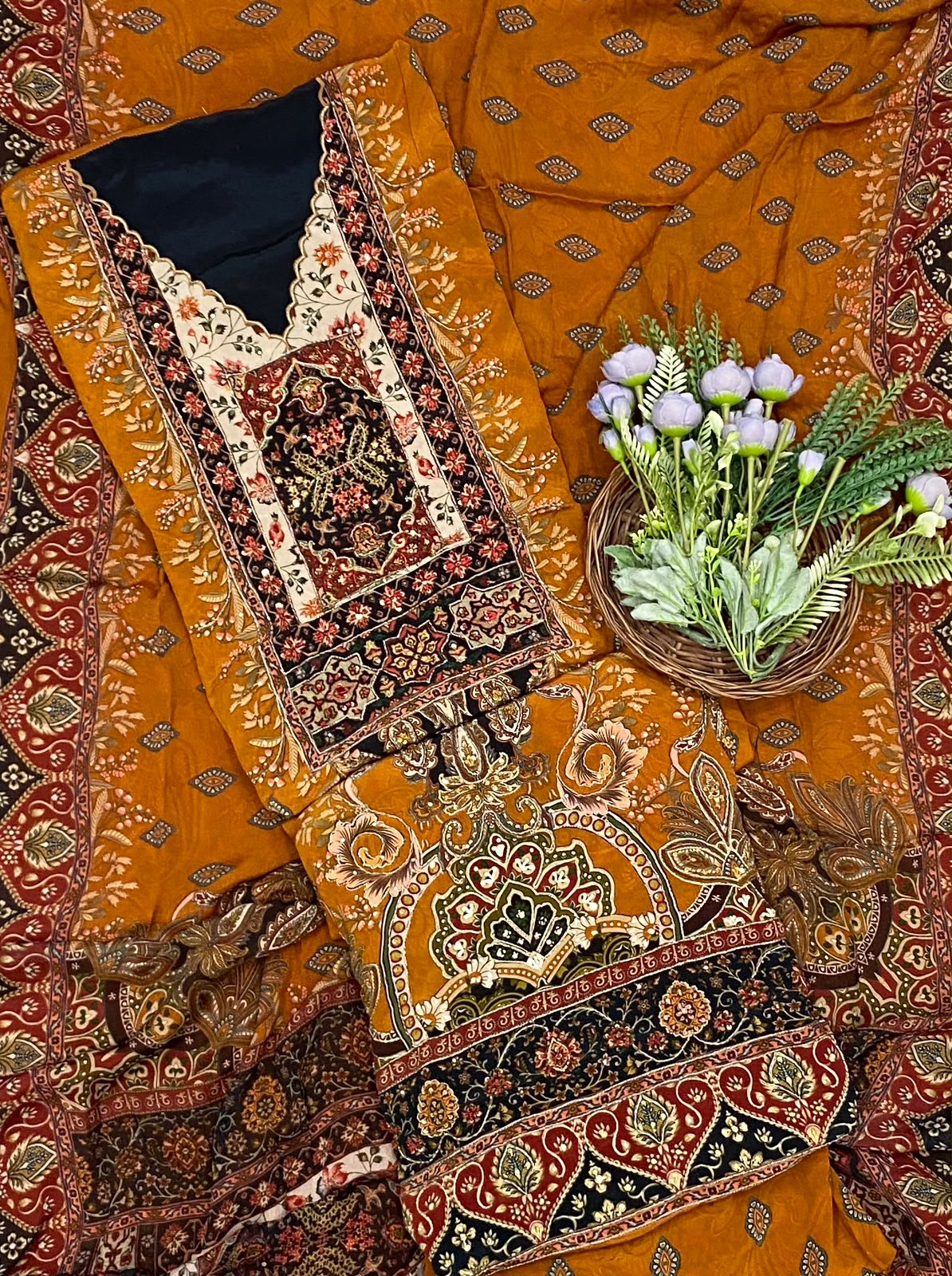 433D Crepe Dark Mustard Suit Fabric / CKC Crepe Suits