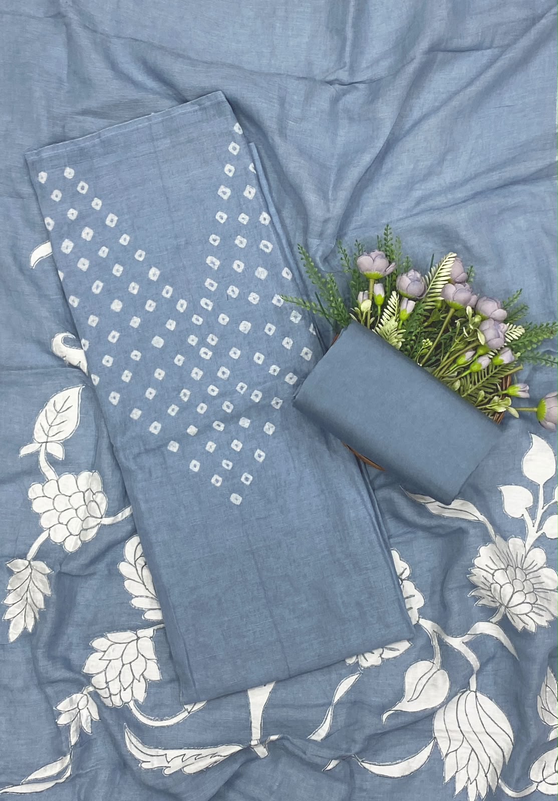 452D Pure Linen Ice Blue Suit Fabric/ CKC Linen Suits
