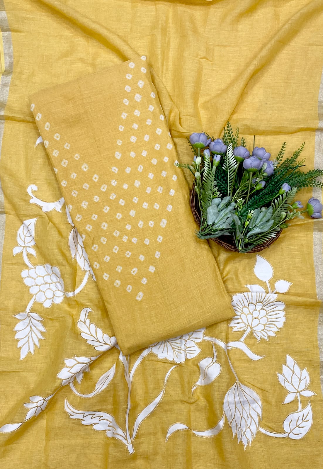 451D Pure Linen Yellow Suit Fabric/ CKC Linen Suits