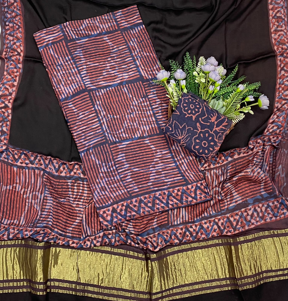 461D Modal Silk Blue Suit Fabric / CKC Jaipuri Suits