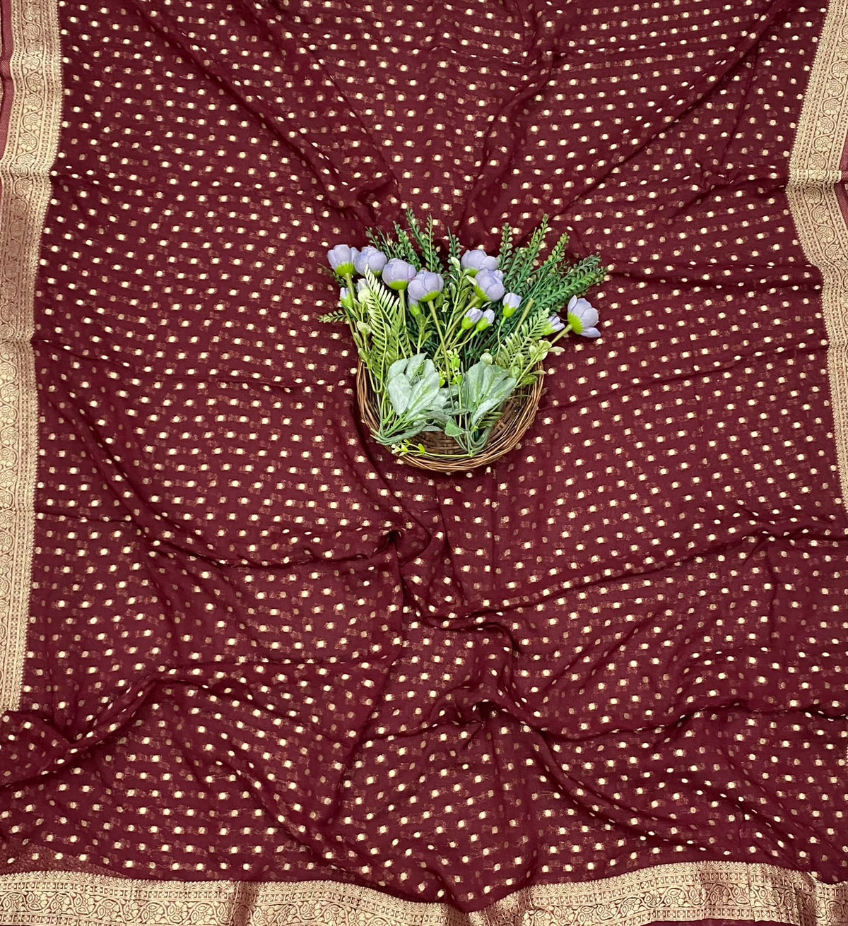 476D Banarasi Georgette Maroon Suit Fabric / CKC Banarasi Edit