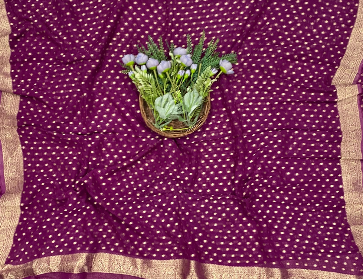 475D Banarasi Georgette Wine Suit Fabric / CKC Banarasi Edit