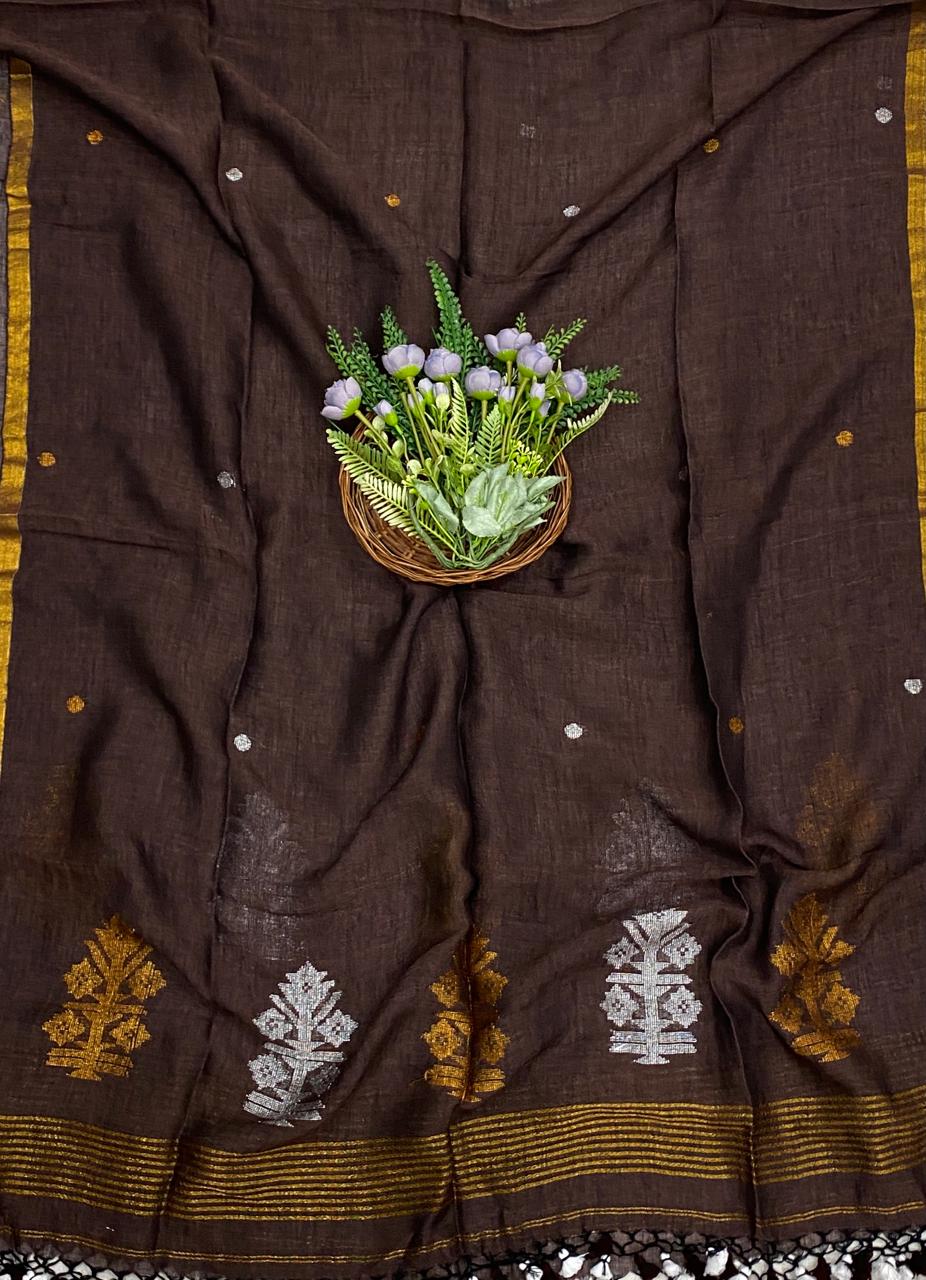 443D Linen Brown Suit Fabric/ CKC Linen Suits