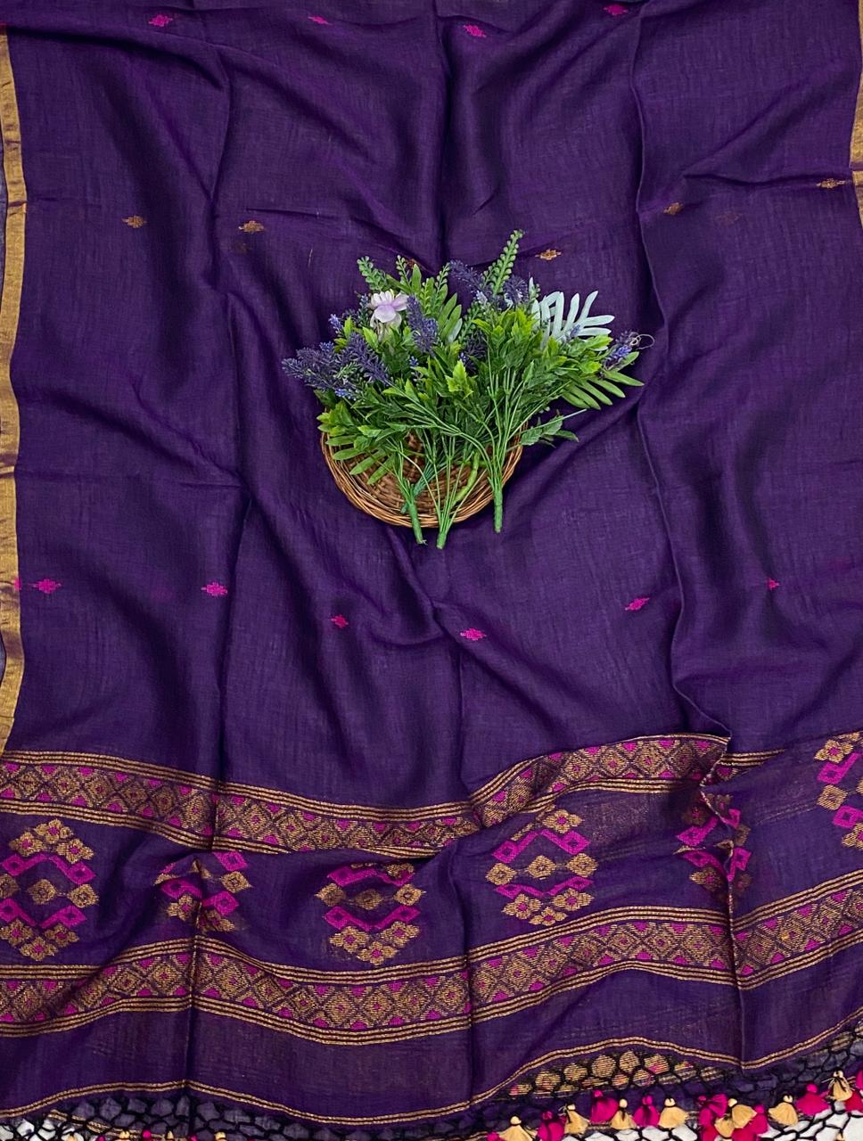 449D Linen Purple Suit Fabric/ CKC Linen Suits