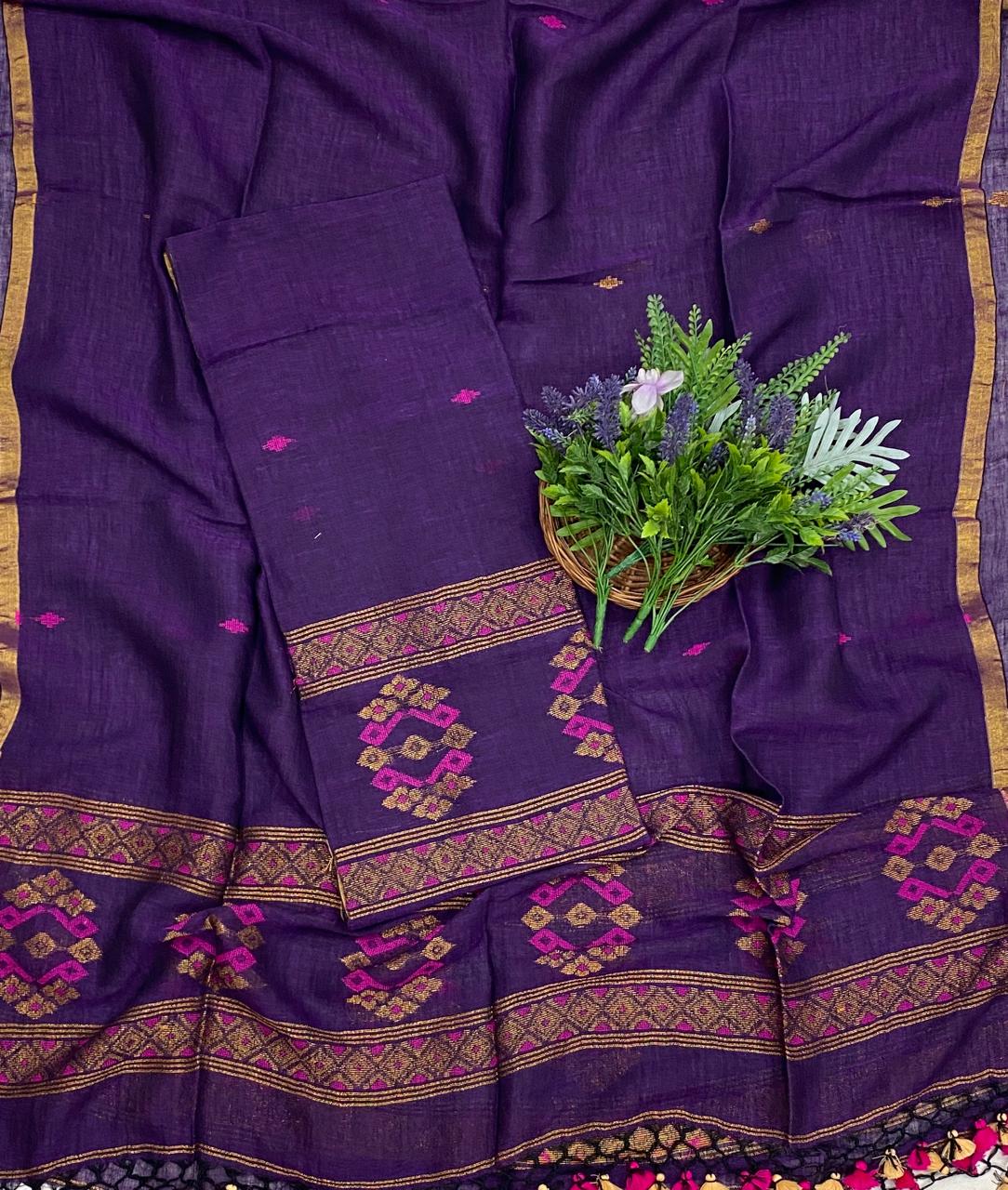 449D Linen Purple Suit Fabric/ CKC Linen Suits