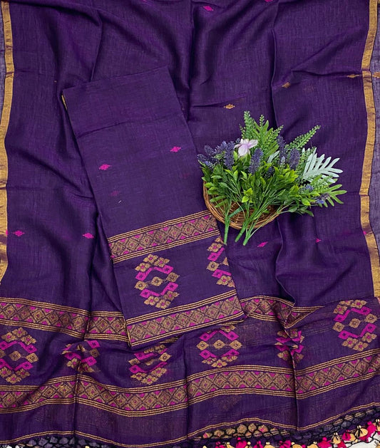449D Linen Purple Suit Fabric/ CKC Linen Suits