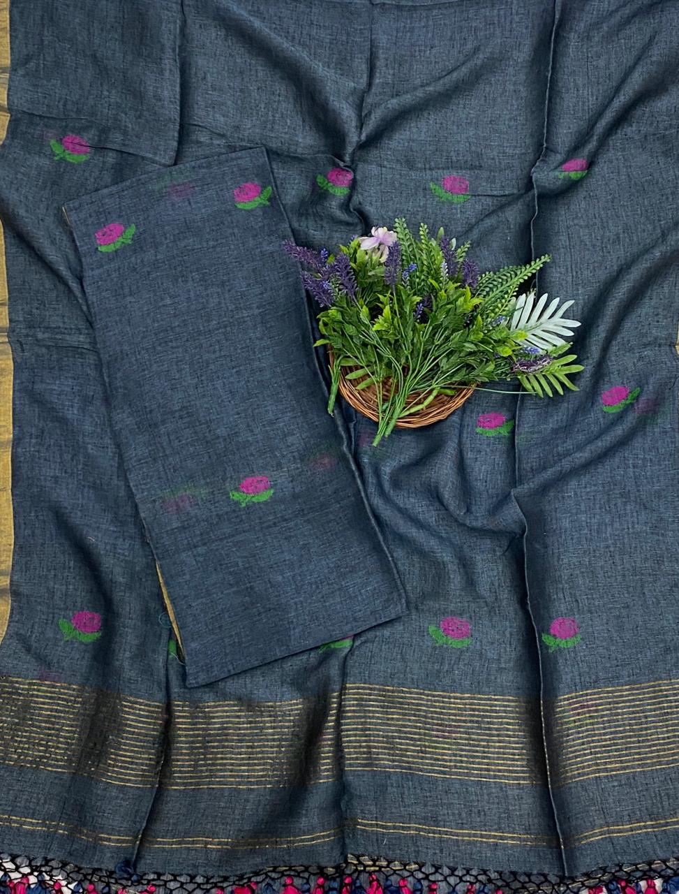 444D Linen Grey Suit Fabric/ CKC Linen Suits