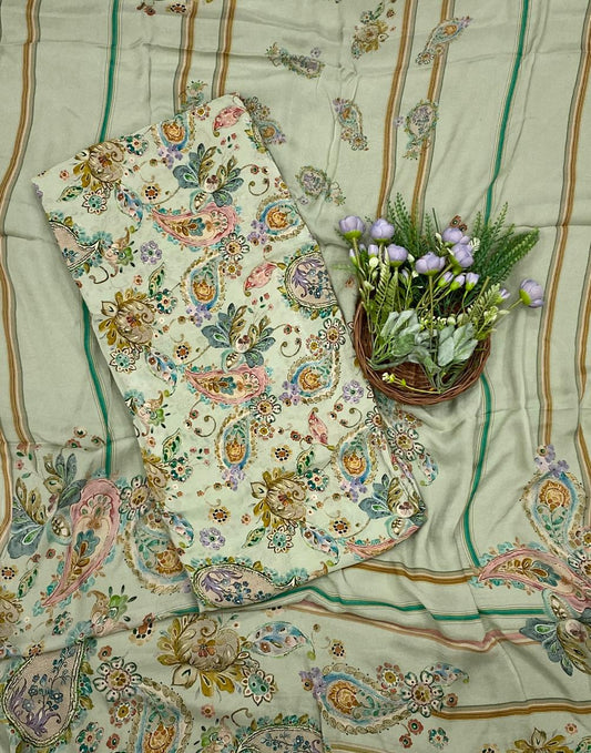 513D Crepe Pista Green Suit Fabric / CKC Crepe Suits