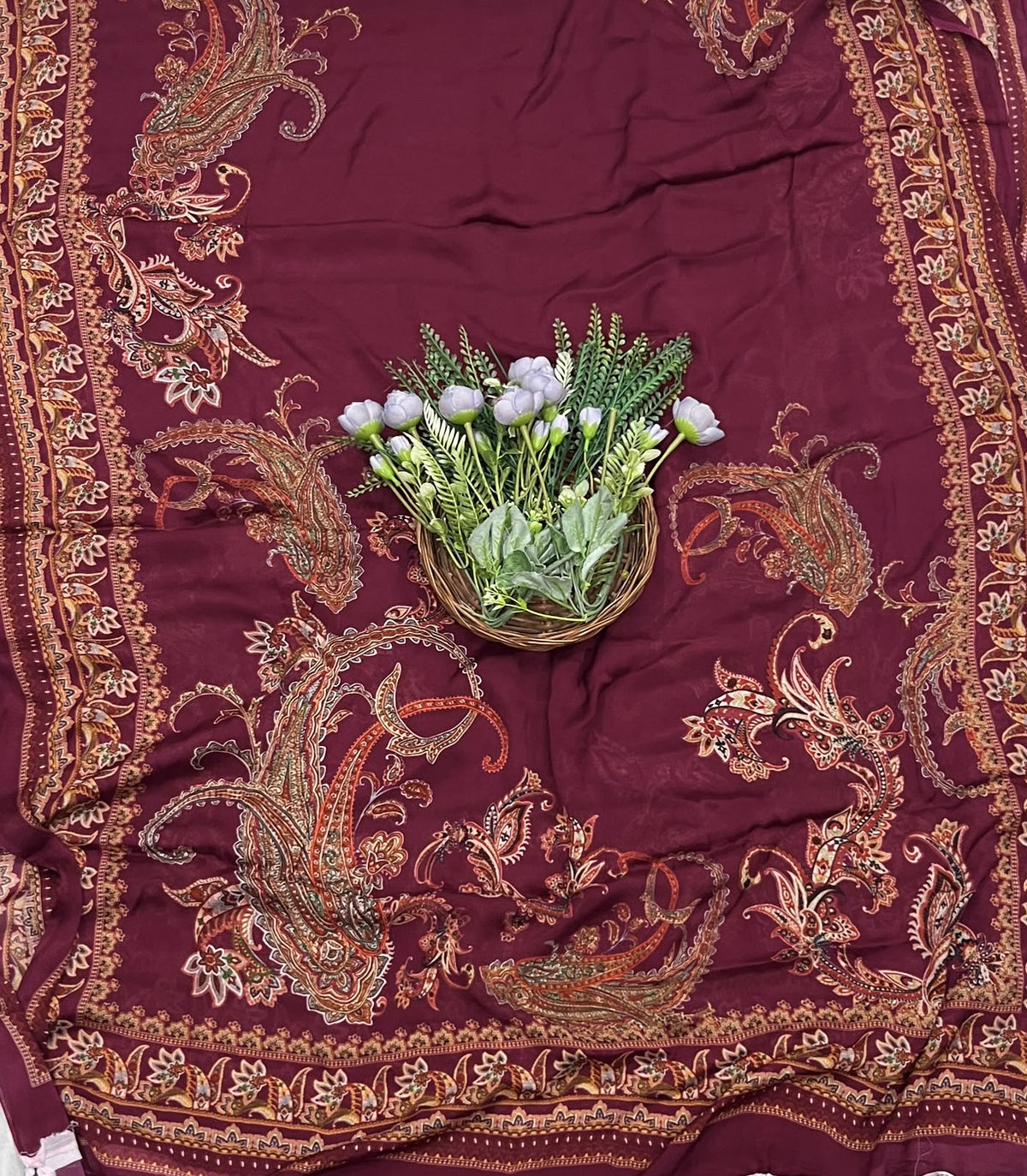 464D Crepe Maroon Suit Fabric / CKC Crepe Suits