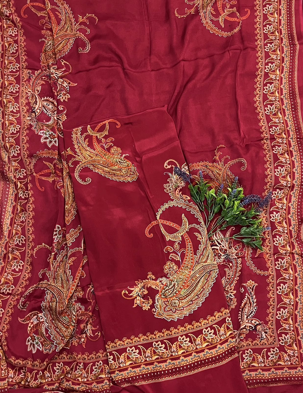 466D Crepe Red Suit Fabric / CKC Crepe Suits