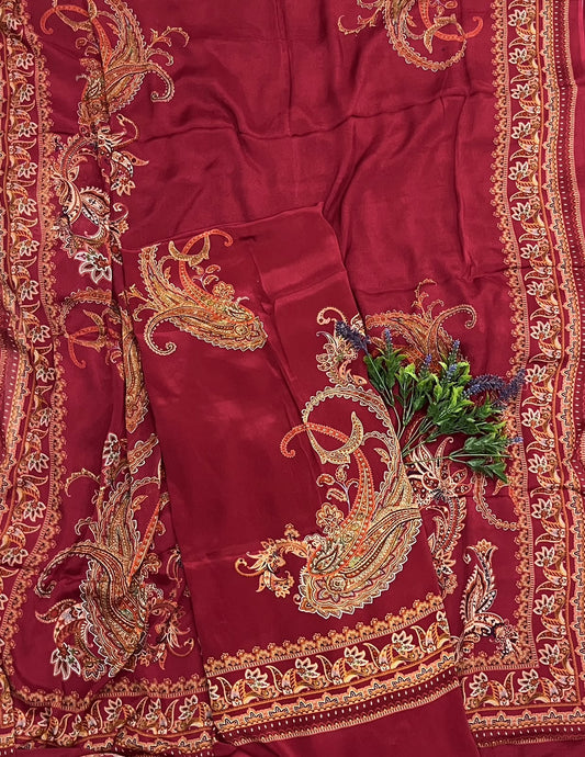 466D Crepe Red Suit Fabric / CKC Crepe Suits
