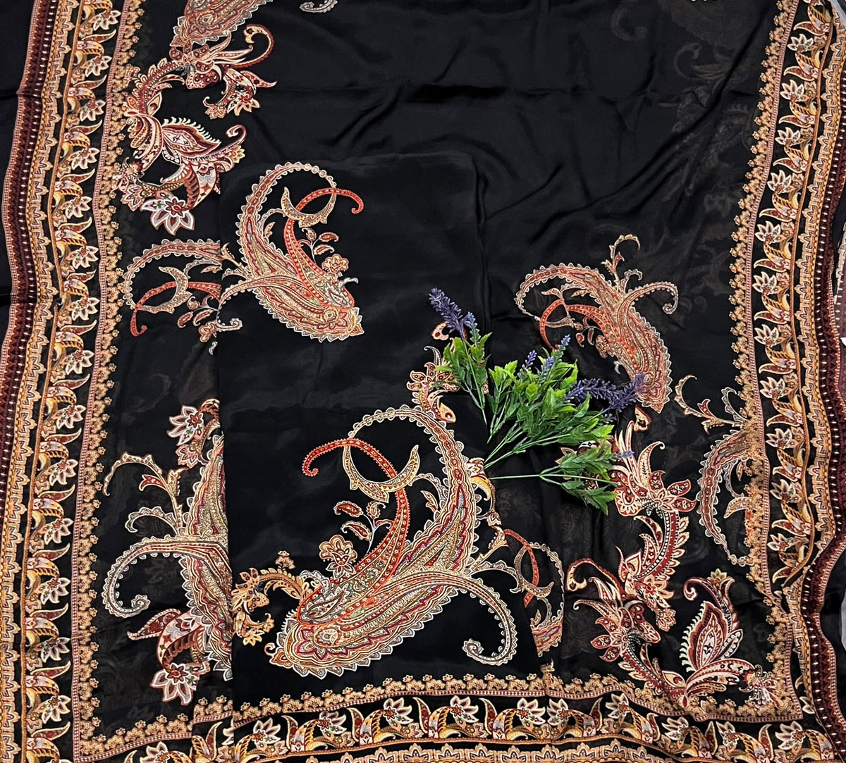 465D Crepe Black Suit Fabric / CKC Crepe Suits
