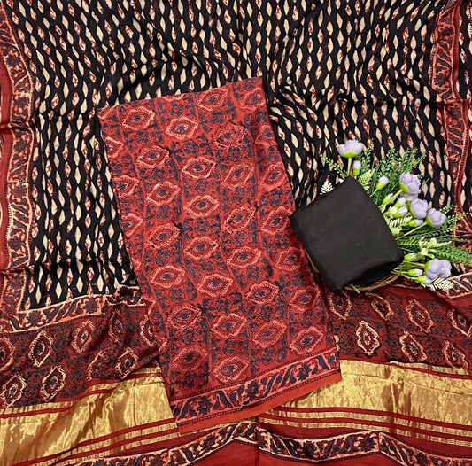 559D Modal Silk Red Suit Fabric / CKC Jaipuri Suits