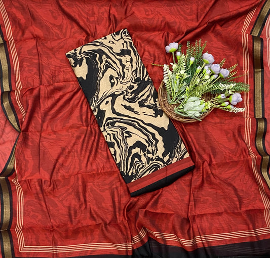 540D Maheshwari Skin With Black Suit Fabric / CKC Maheshwari Suits