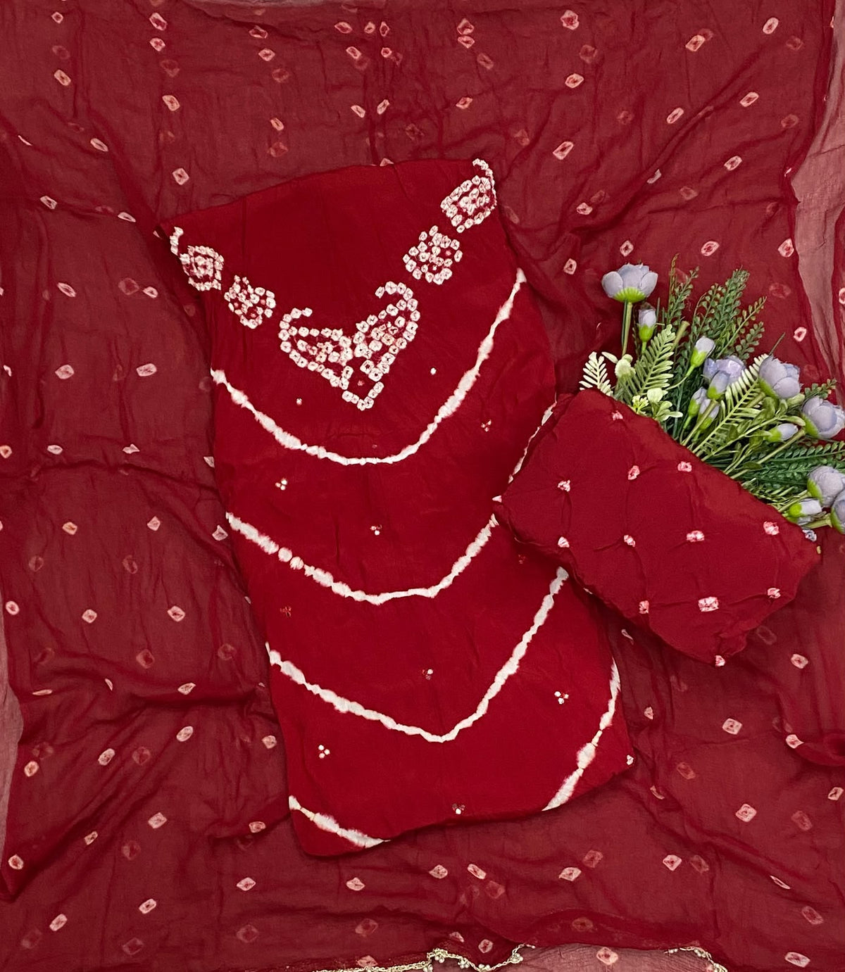 553D Jaipuri Crepe Dark Red Suit Fabric / CKC Jaipuri Suits