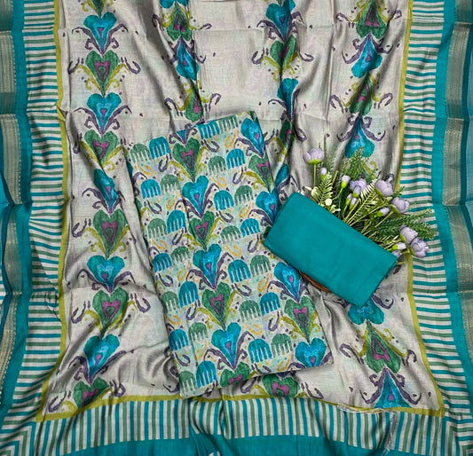 529D Maheshwari Blue Suit Fabric / CKC Maheshwari Suits