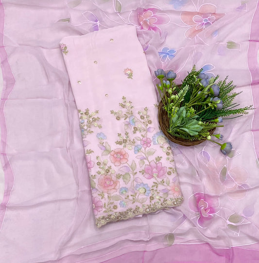 545D Georgette Pink Suit Fabric/ CKC Partywear Collection