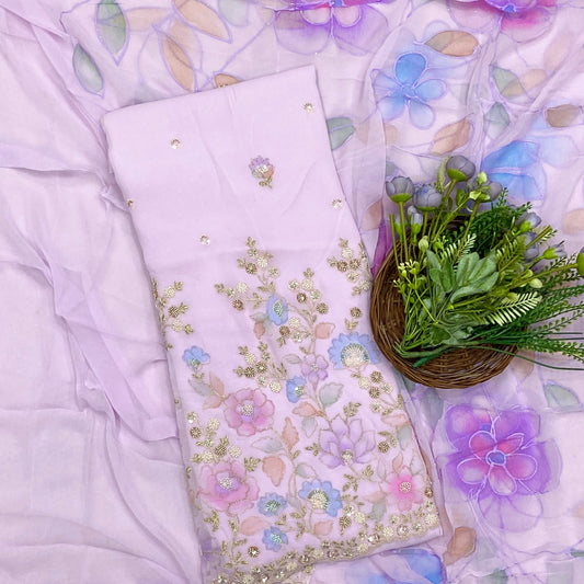 549D Georgette Lilac Suit Fabric/ CKC Partywear Collection