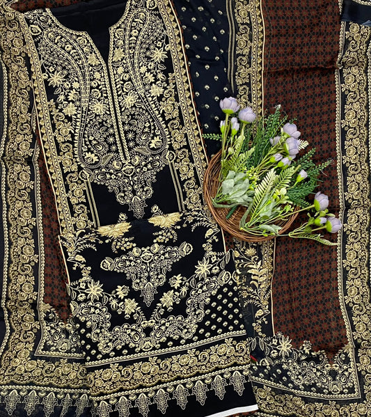 593D Crepe Black Suit Fabric / CKC Crepe Suits
