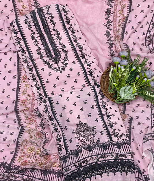 625D Crepe Light Pink Suit Fabric / CKC Crepe Suits