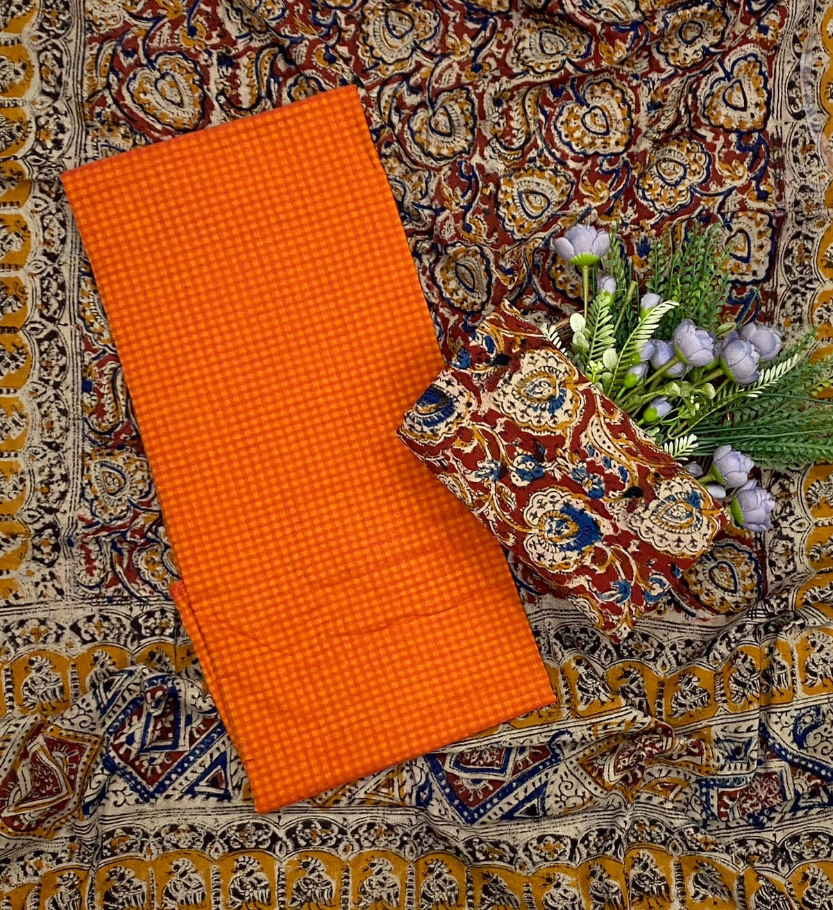 652D Cotton Orange suit Fabric / CKC Cotton Bazaar