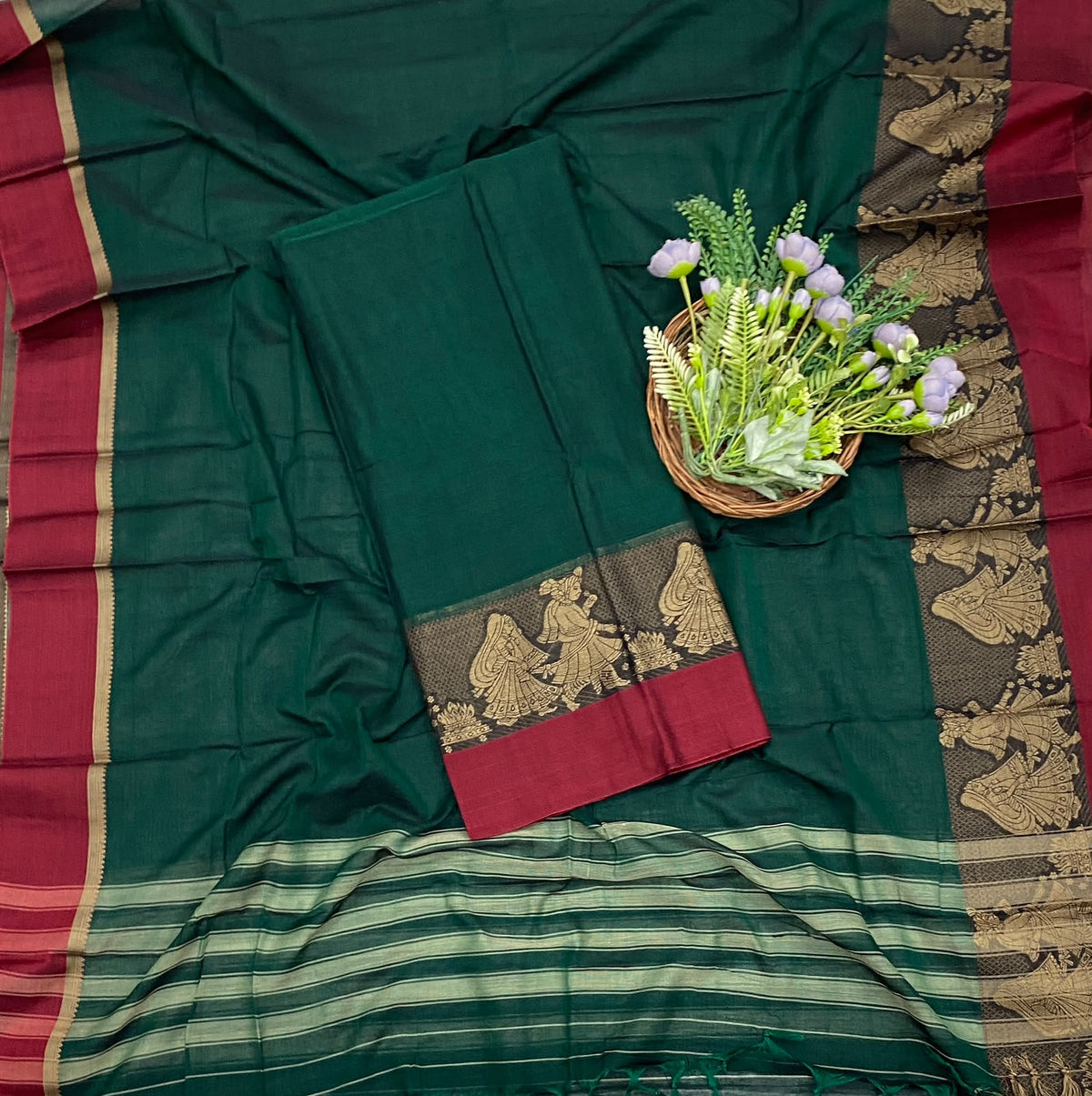 765D Cotton Dark Green Suit Fabric / CKC Cotton Bazaar