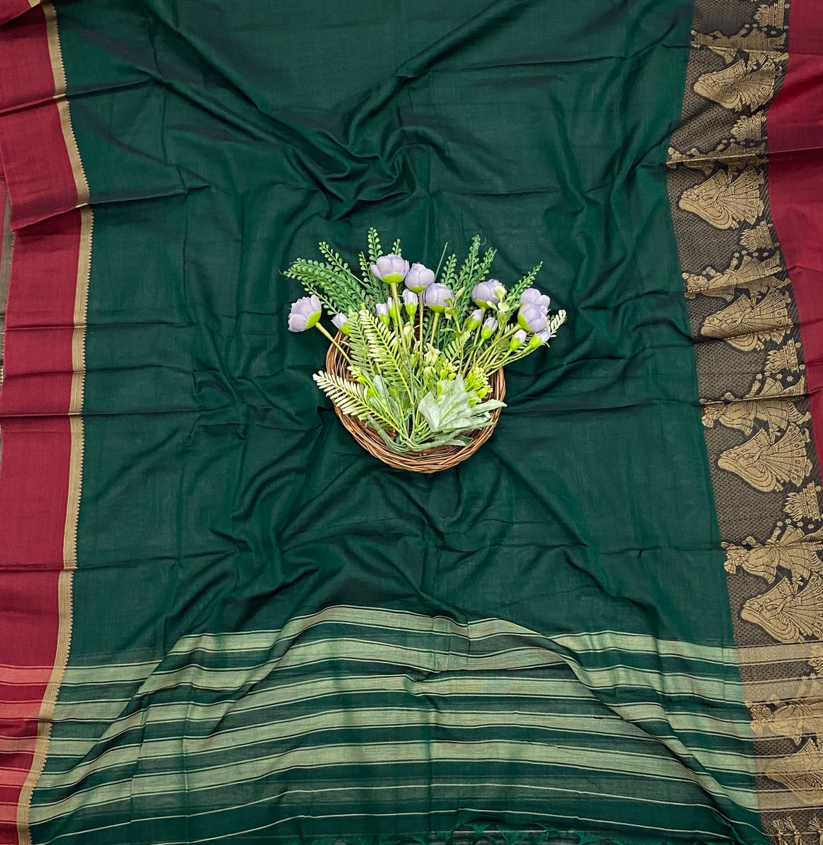 765D Cotton Dark Green Suit Fabric / CKC Cotton Bazaar