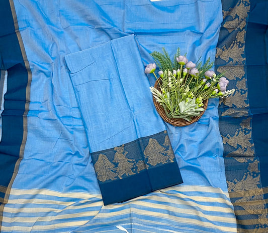 766D Cotton Blue Suit Fabric / CKC Cotton Bazaar