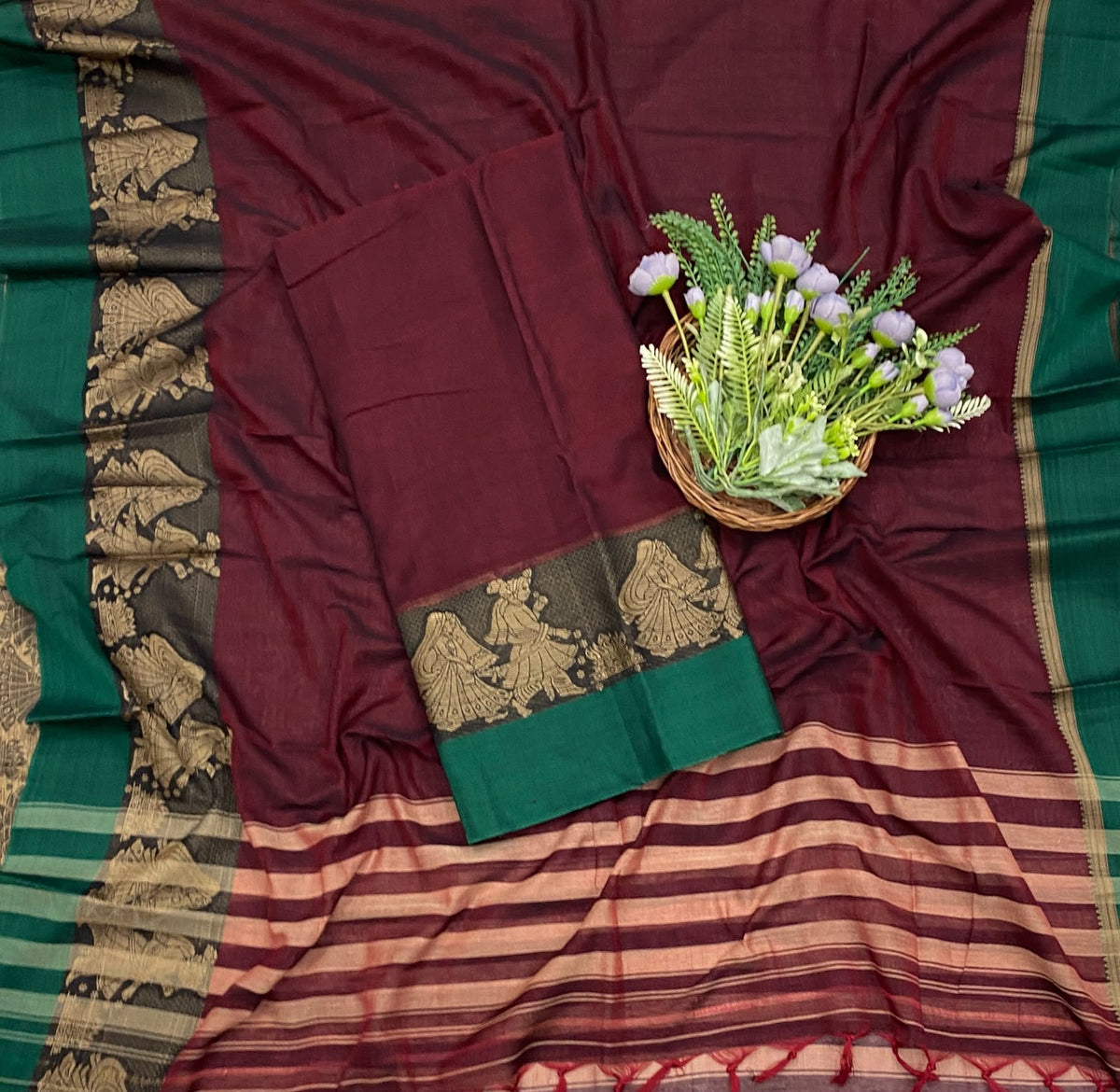 764D Cotton Maroon Suit Fabric / CKC Cotton Bazaar